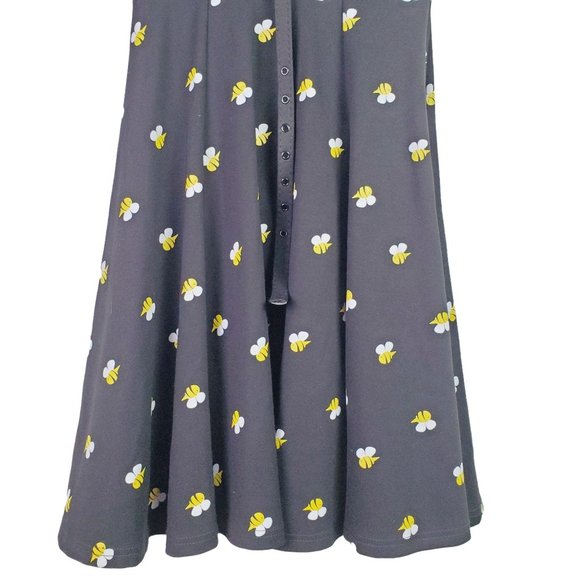 Unique Vintage All Over Bumble Bee Print Dress, Sz S/4 - Picture 5 of 11